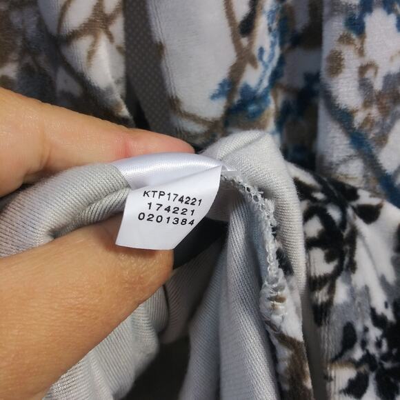 Pure J. Jill "Zinc Calm Vines" Velour Tunic Top XL Cream/Brown Size L - Picture 9 of 9